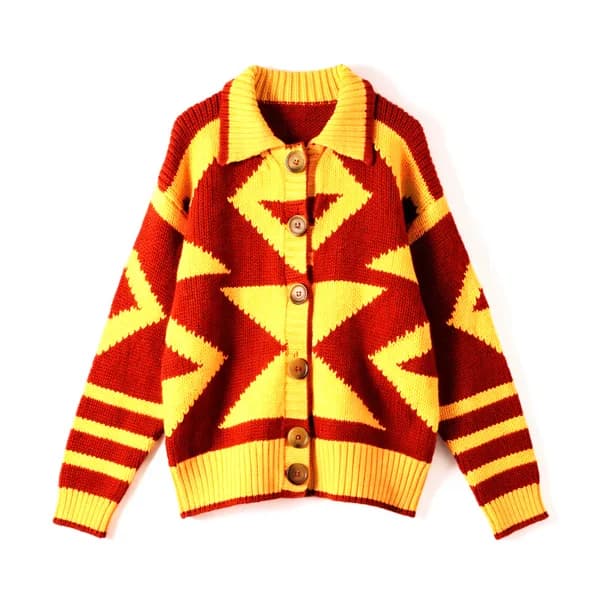 patterned knit cardigan