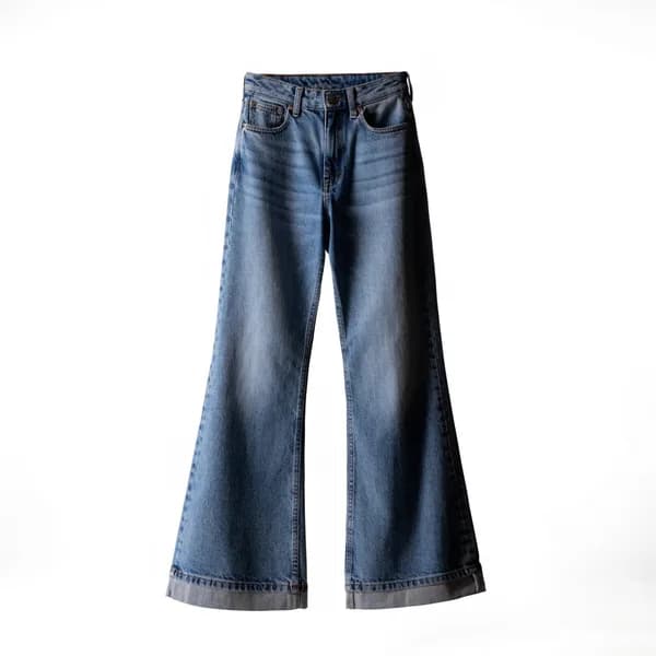 low-rise flared jeans